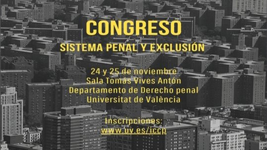 Congreso Valencia noviembre 2022, Congreso Sistema penal y exclusión social
